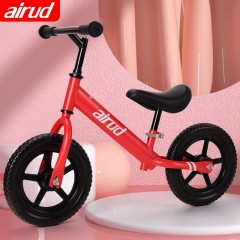 airud儿童平衡车2-3-8岁宝宝滑步车无脚踏单车滑行车自行车小孩玩具溜溜车HB-AWH01 红色