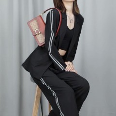 蔻驰 COACH 奢侈品 女士专柜款TABBY系列涂层帆布配皮手提斜挎包棕色锈色26号中号 6793 B4NQ4