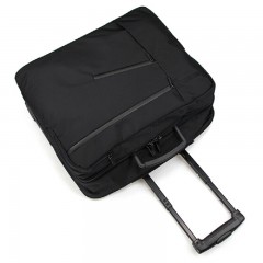 法国乐上LEXON商务拉杆包15.6英寸笔记本电脑包大容量双层出差旅行包LN657N黑色