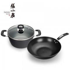张小泉锦厨系列精铁锅具两件套   炒锅32cm，汤锅22cm  C35270100